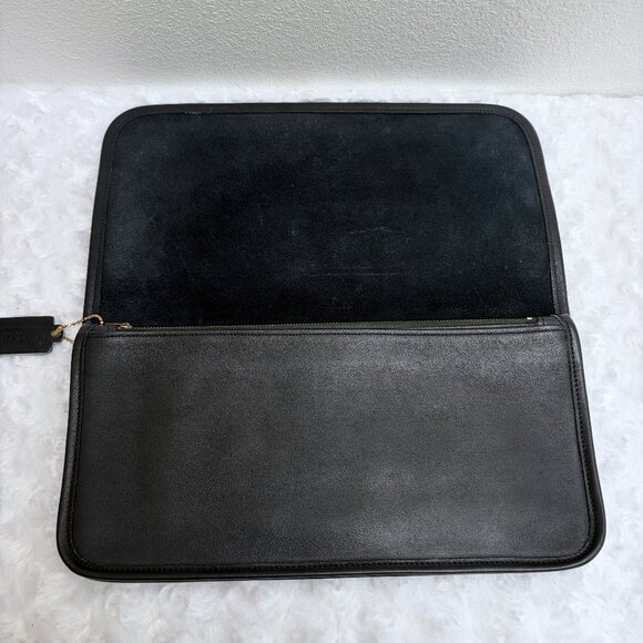 Vintage Coach Envelope Clutch 9550 in Navy Leather - NYC made 1977 - EVC - Rare - Picture 9 of 15